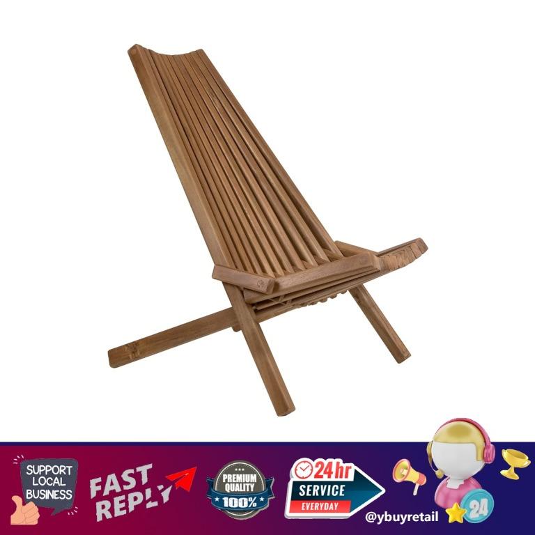 Clevermade tamarack low profile acacia wood lounge folding wooden outdoor chair on sale