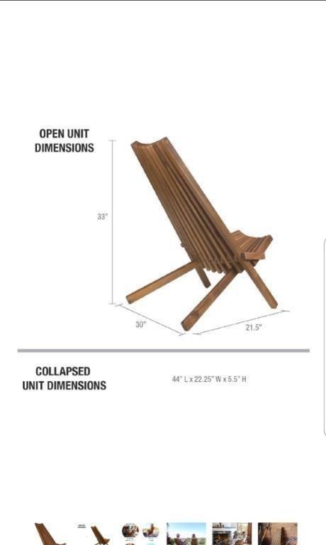Clevermade tamarack folding wooden hot sale outdoor chair