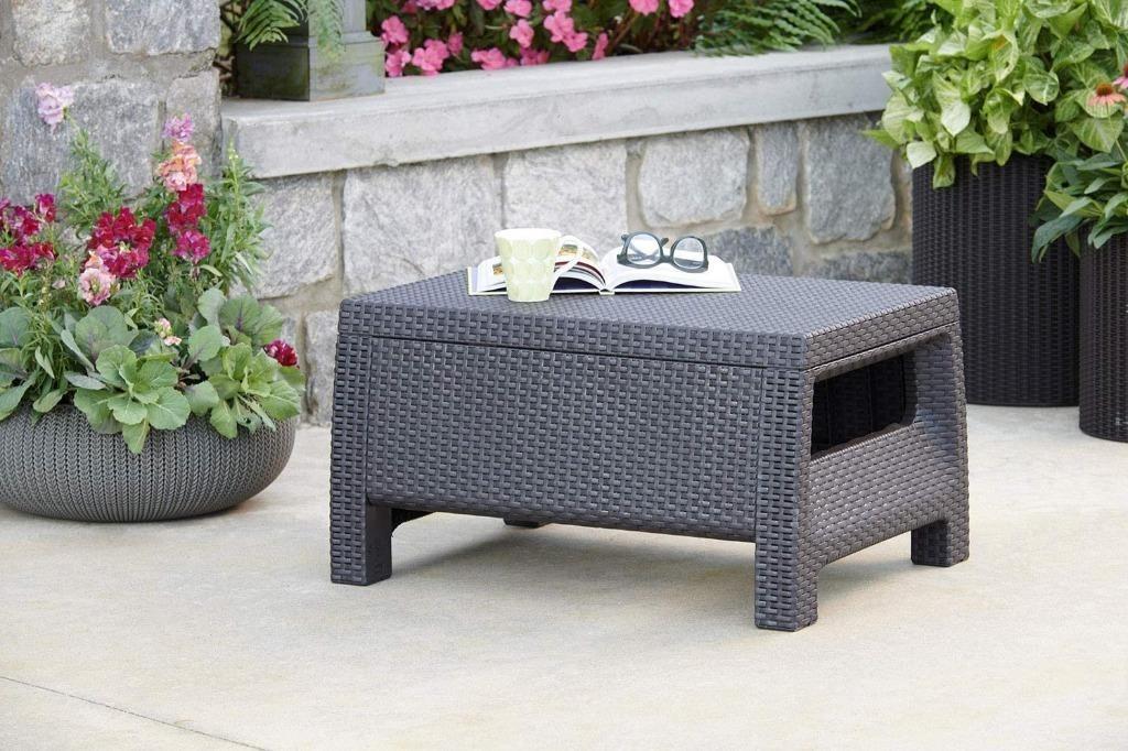 [YBR] (chk) Keter Corfu Coffee Table Modern All Weather Outdoor Patio
