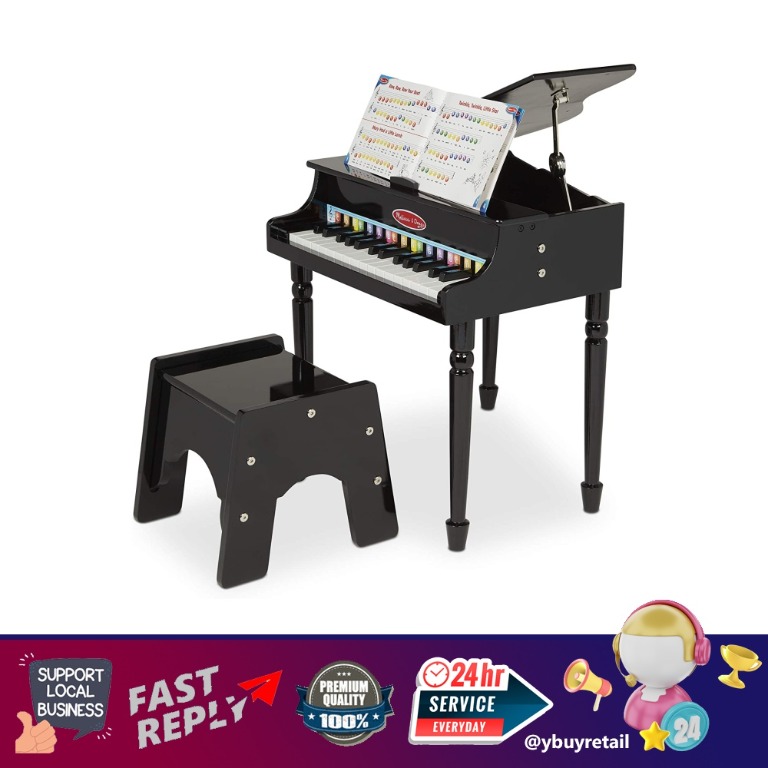 YBR chk Melissa Doug Learn To Play Classic Grand Piano With 30 Keys Color Coded Songbook and Non Tip Bench Hobbies Toys Toys Games on Carousell
