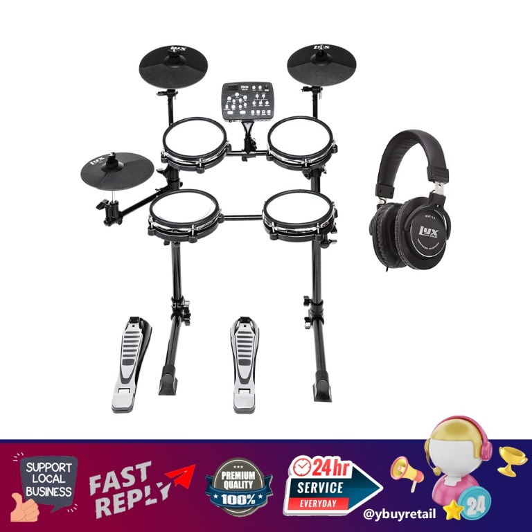 [YBR] LyxJam 7Piece Electronic Drum Kit, Professional Drum Set with