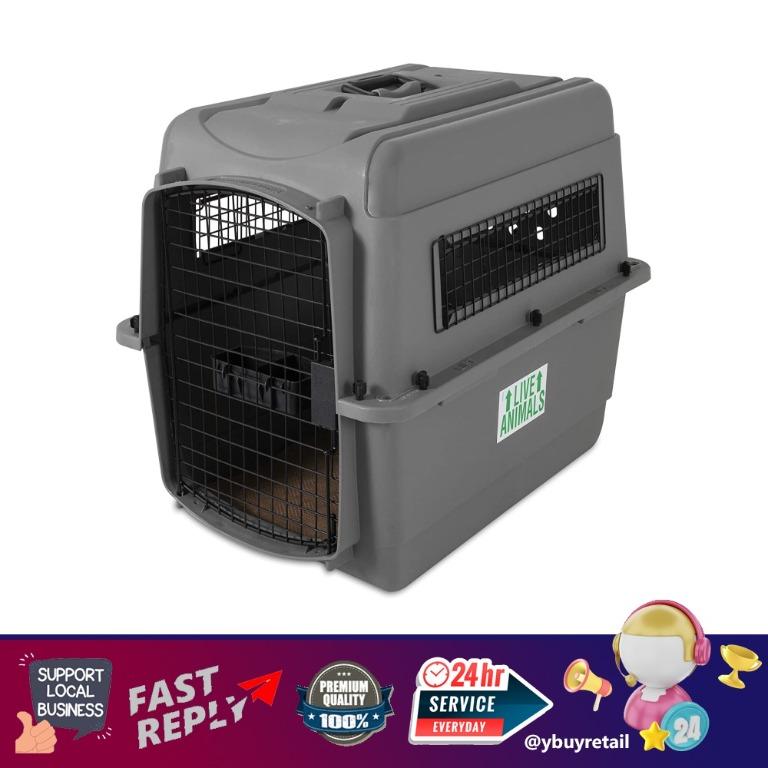 YBR Petmate Sky Kennel for Pets from 25 to 30lb Light Gray Pet