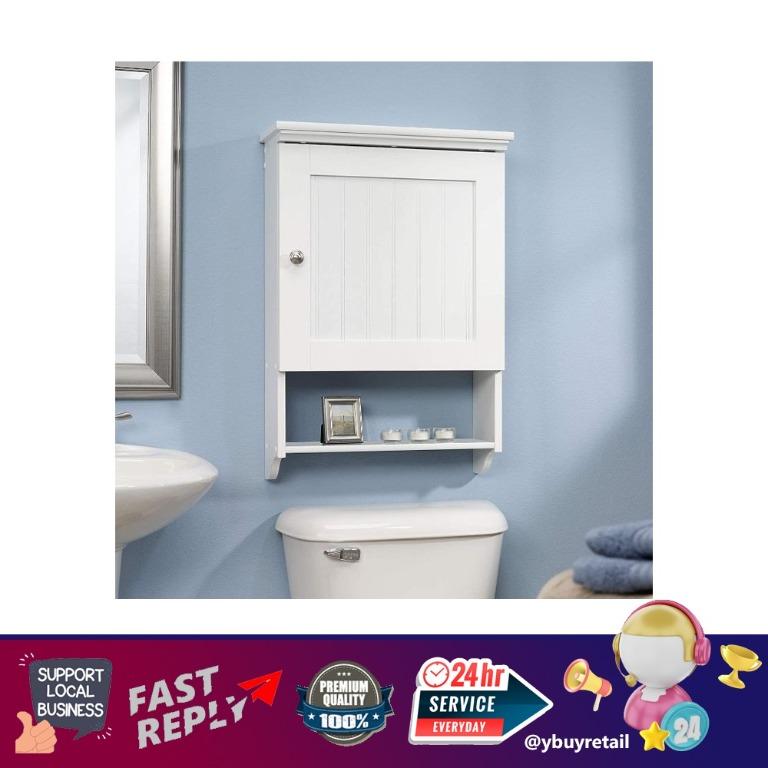 Sauder Caraway Bathroom Floor Soft White Matttroy