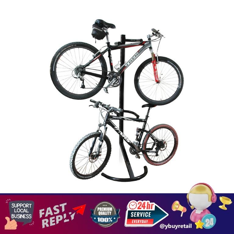 YBR USA premium RAD Cycle Gravity Bike Stand Bicycle Rack For Storage or Display Holds Two Bicycles But Takes Up Half The Space Computers Tech Parts Accessories Cables Adaptors