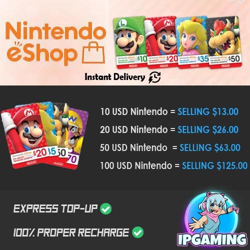 US Nintendo Gift Card 10 / 20 / 35 /50USD Eshop