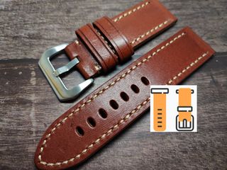 24/26mm Pan 372 經典棕色 全幅牛皮錶帶 (合用: PANERAI 24mm 26mm錶帶 )64212604950274110