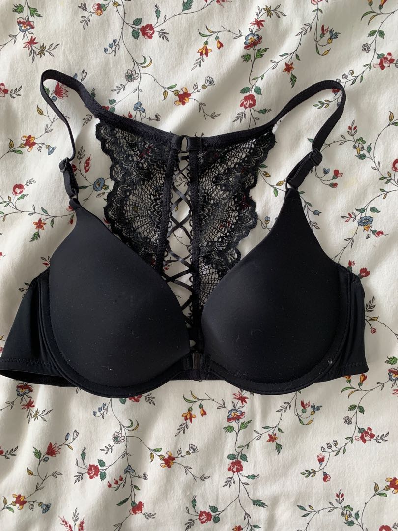 Sexy Black 6ixty 8ight Bra SZ 38B Lace Side Detail On Cups