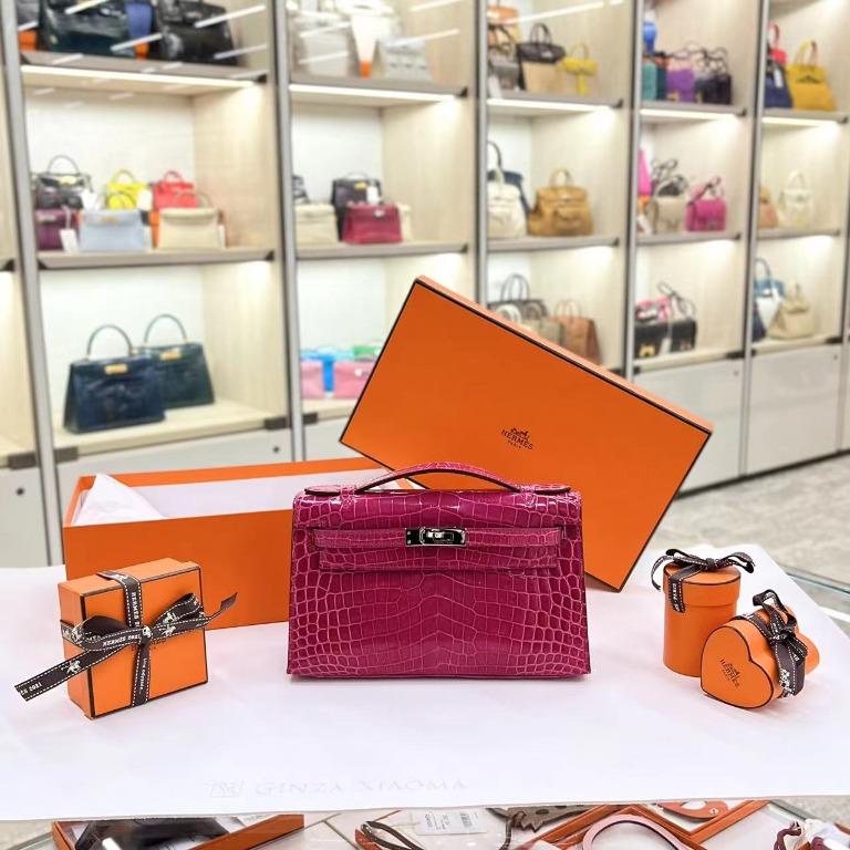 Hermes Birkin 25 Crocodile Niloticus J5 Rose Sheherazade GHW Stamp D