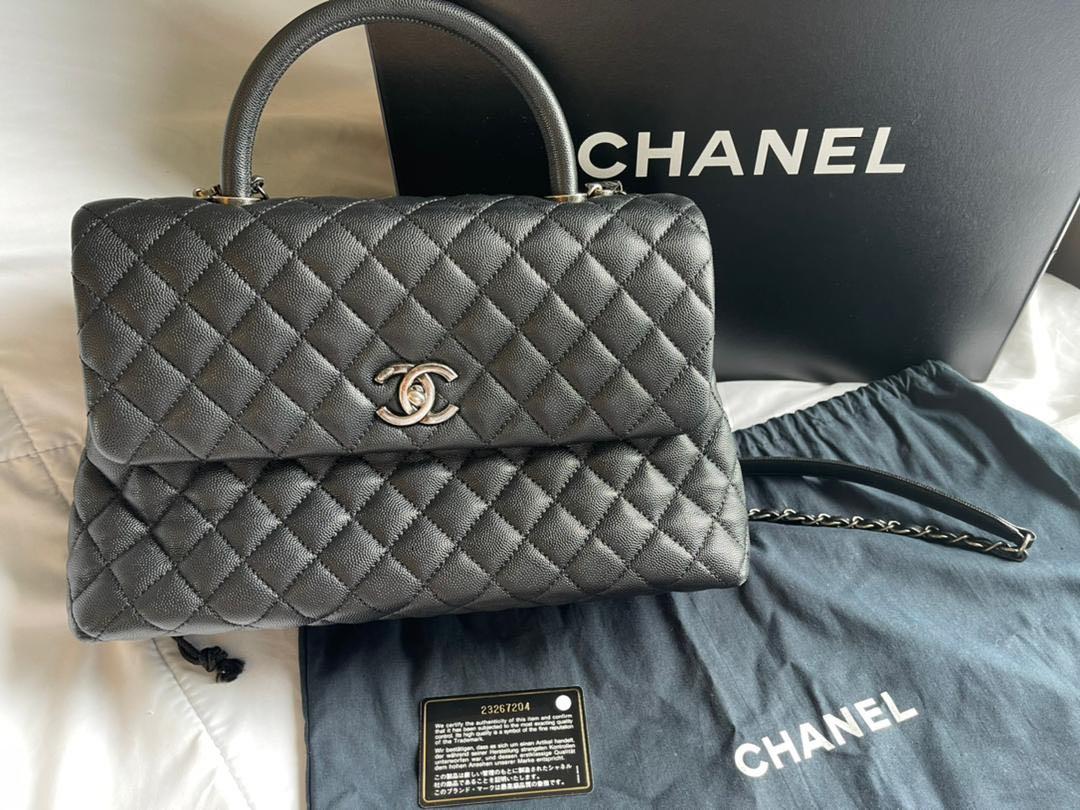 💯 Authentic Chanel Coco Handle Large Black Caviar RHW Bag, Luxury, Bags &  Wallets on Carousell