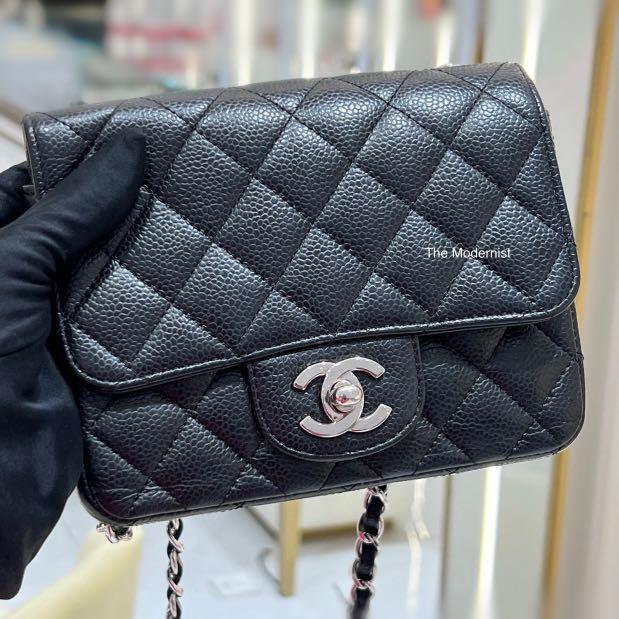 Chanel Classic Small Double Flap 20C Gray/Grey Quilted Caviar with light  gold hardware