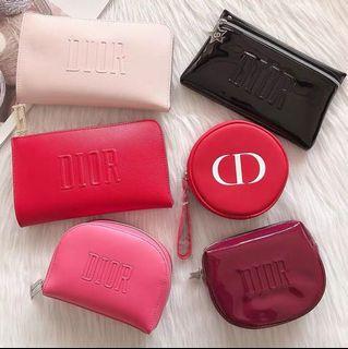 [Authentic] Dior Makeup/ Cosmetic pouch/ storage bag/ hand carry clutch /accessories bag/Purse Short Zipper/Purse Coin Bag Small Wallet pink/ black toiletries bag/ Dior skincare gift