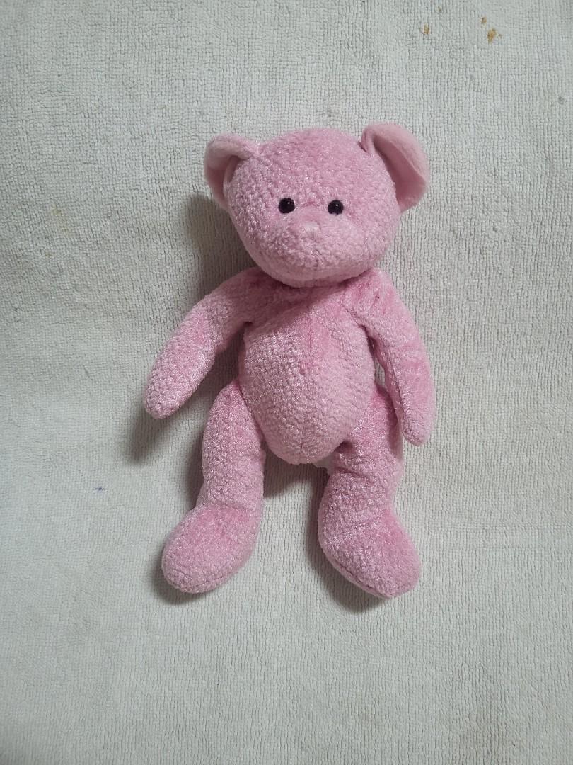 Authentic Russ Berrie June Pink Teddy Bear Beanie Plush Soft Toy ...