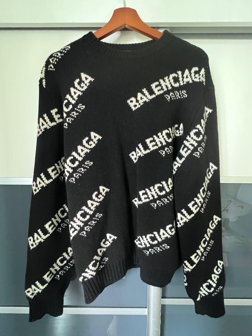 Parche pobre Adolescente Balenciaga All over Virgin wool sweater, Men's Fashion, Coats, Jackets and  Outerwear on Carousell