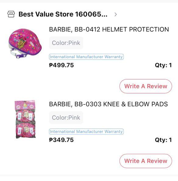 Barbie Helmet with free knee pads, Motorbikes, Motorbike Parts