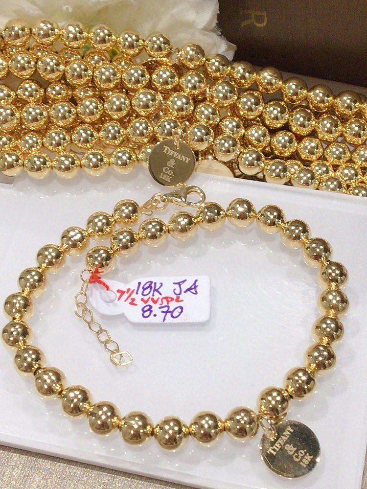 Bead Tiffany Bracelet 18k japan gold Women s Fashion Jewelry