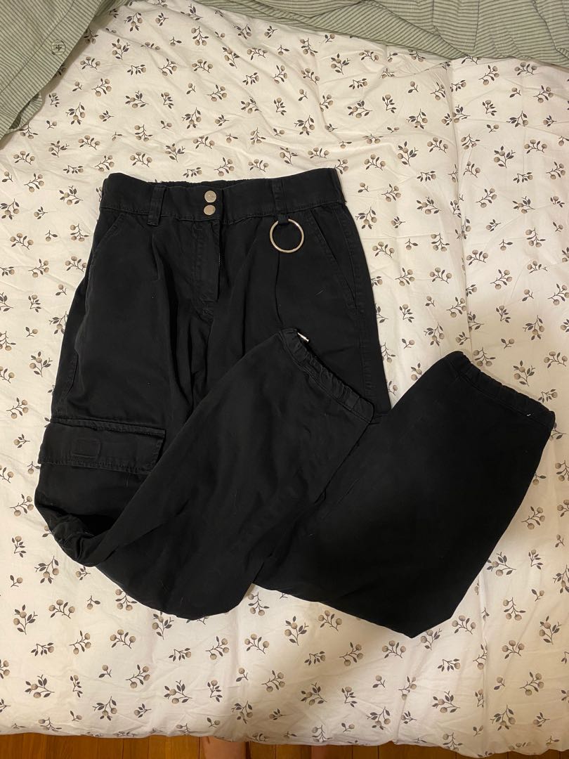 bershka black cargo pants