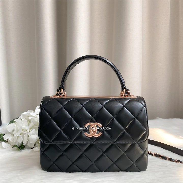 ✖️SOLD✖️ Chanel 22C Small Top Handle Trendy CC Flap in Black