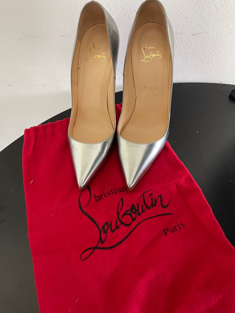 Christian Louboutin So Kate Silver Heels Women s Fashion Footwear Heels on Carousell