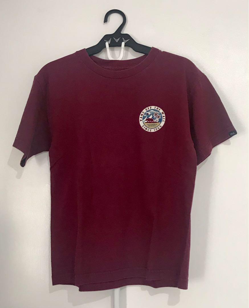 Maroon vans shirt womens clearance