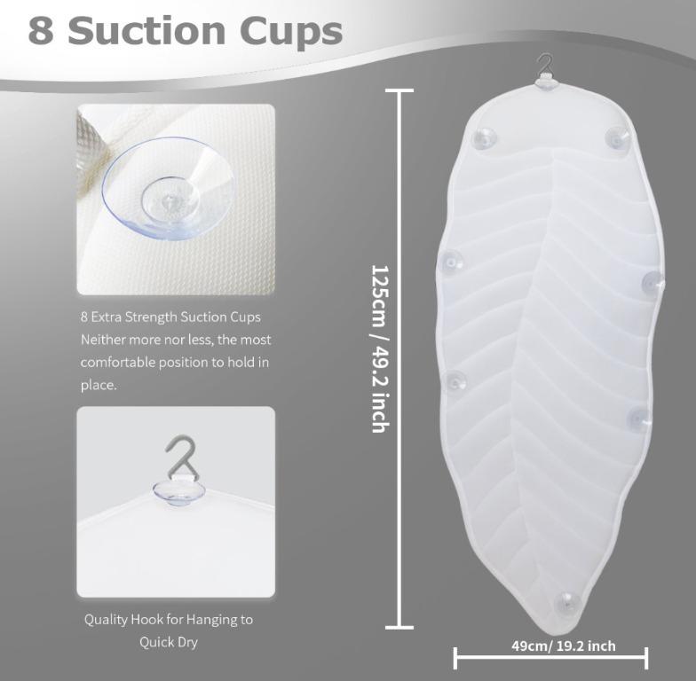 COASTACLOUD Full Body Spa Bath Pillow Mat (Category: Bathtub & Bath Accessories) located in Marikina City. Submitted by skowshop (Listing ID 1163387258, Image 2). Description: Brand Coastacloud Material 3D Mesh Polyester Color White About this item: ENVIRONMENTAL DESIGN - Unique leaf shape give you feeling of back to nature's hug, Superior comfort and relax. FULL BODY BATHTUB MAT & PILLOW - A bath pillow for your entire body, it takes the pressur