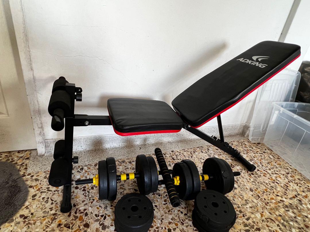Dumbbell set gym bench