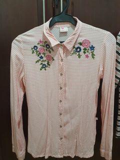Fresh Floral Pink Longsleeves Polo