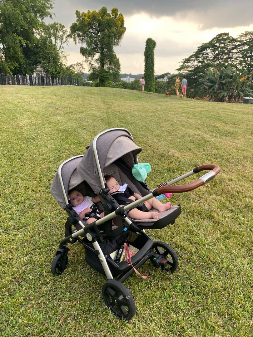 Full set twin Silver Cross stroller pram with 2 x and stand, Babies & Kids, Going Out