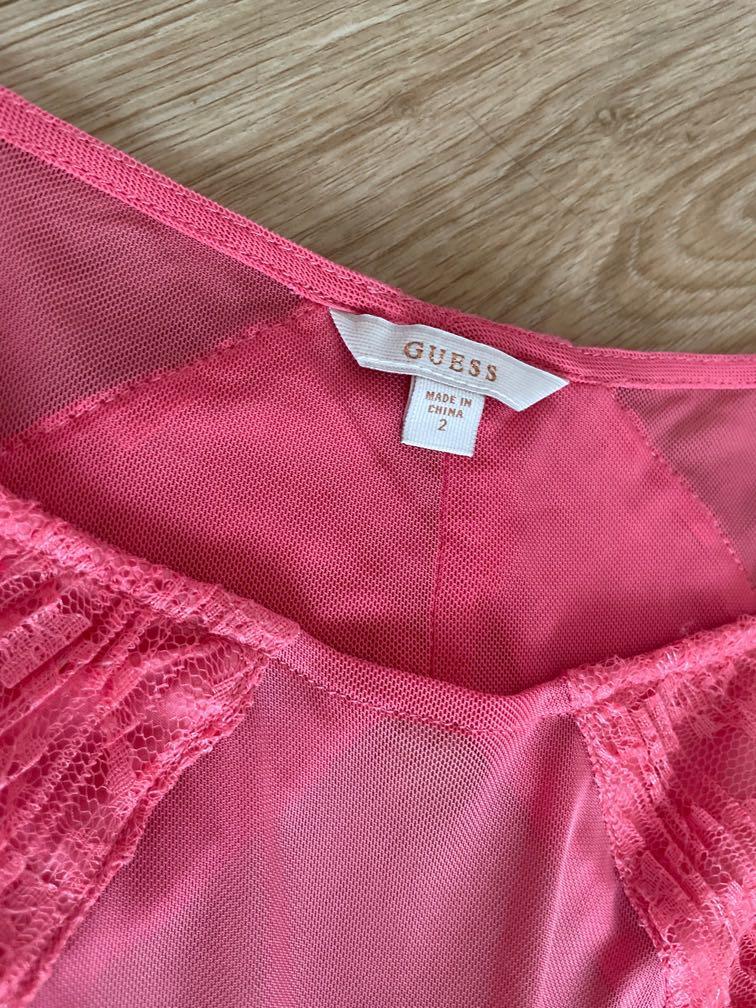 Guess Pink Dress Lace, Women's Fashion, Dresses u0026 Sets, Dresses on Carousell