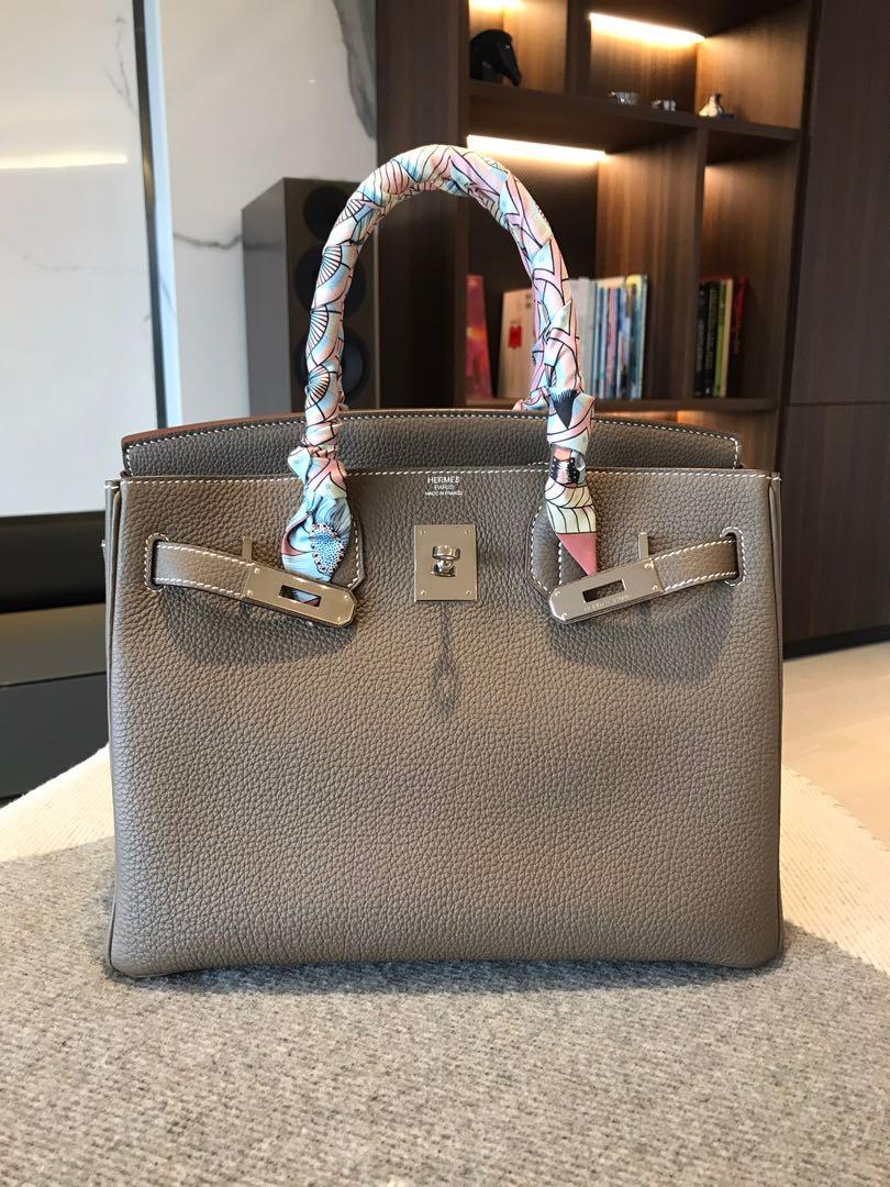Hermes Etoupe Grey Birkin 30 B30 PHW Sliver Hardware