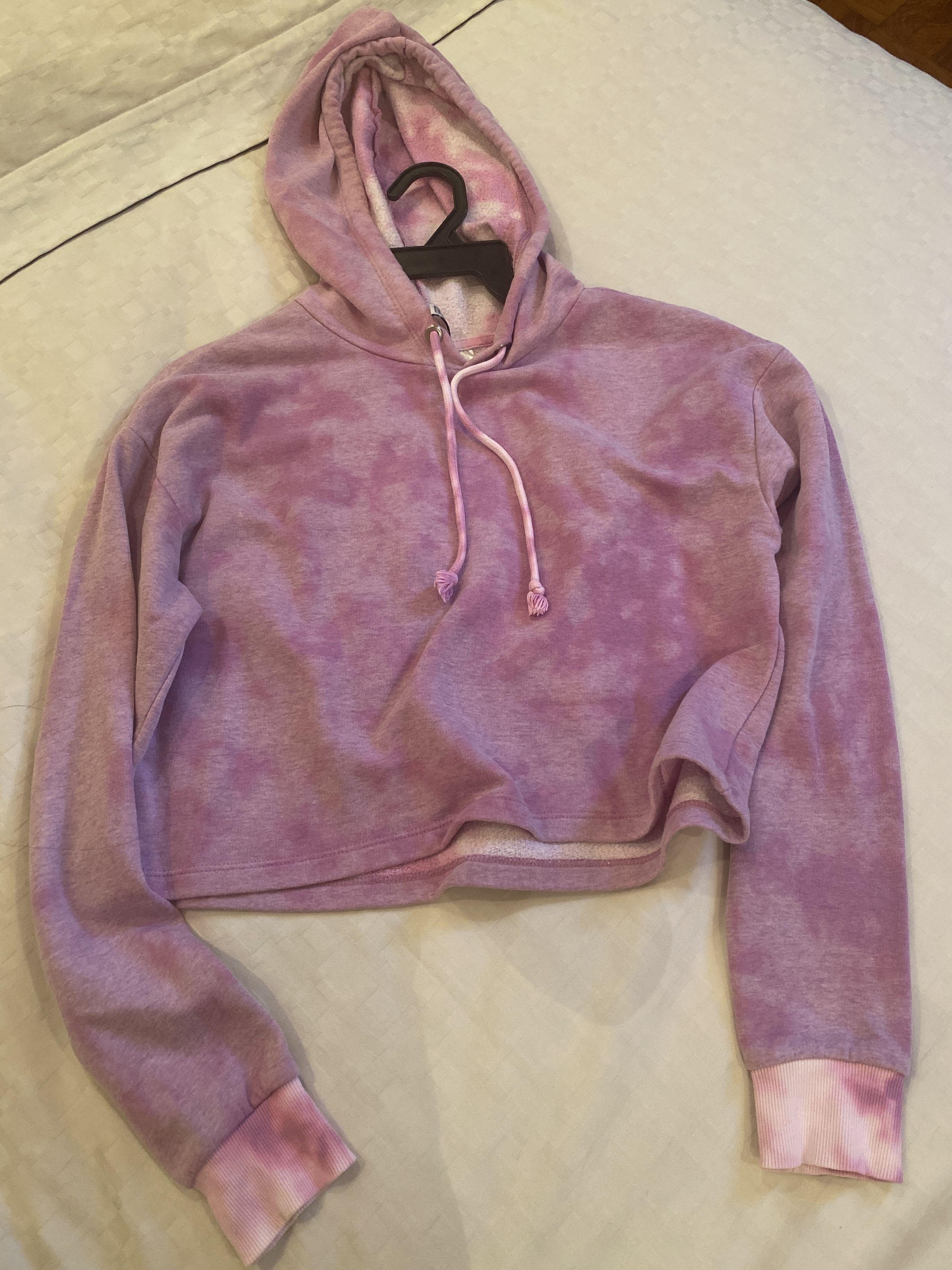 Purple cropped hoodie store