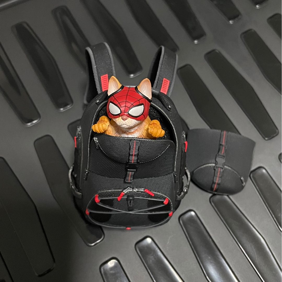 Hot Toys Spider Man Miles Morales Backpack and Spider Cat, Hobbies
