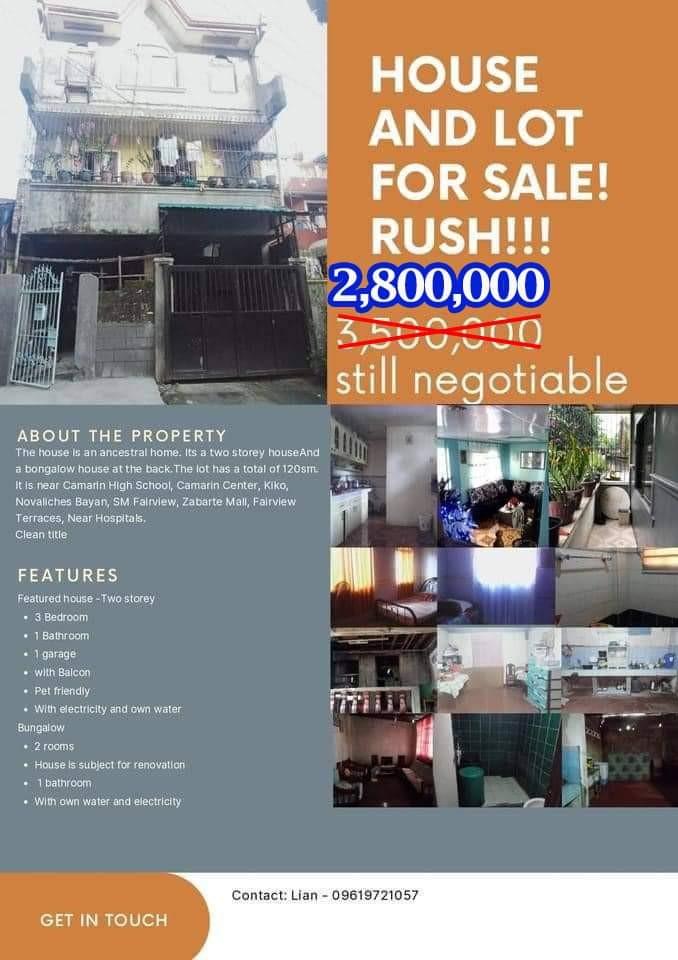 House & Lot for Sale Camarin Caloocan, Property, For Sale, House & Lot