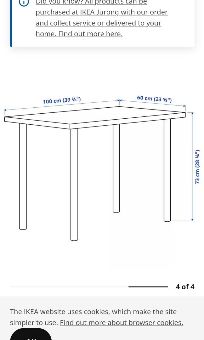IKEA LINNMON TABLE, Furniture & Home Living, Furniture, Tables & Sets