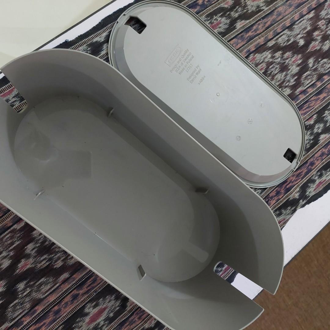 Ikea ROMMA Cable Management Box With Lid White Minimalist Cable