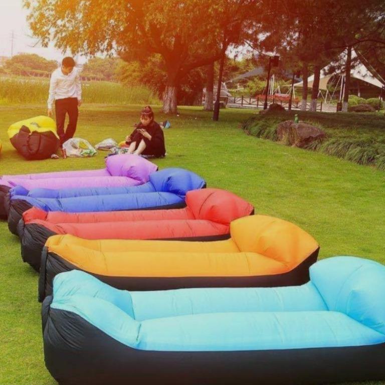 Inflatable sofa bed outdoor travel camping garden rest comfortable sofa stool nap rest creative portable Square Bean Hobbies Toys Toys Games on Carousell