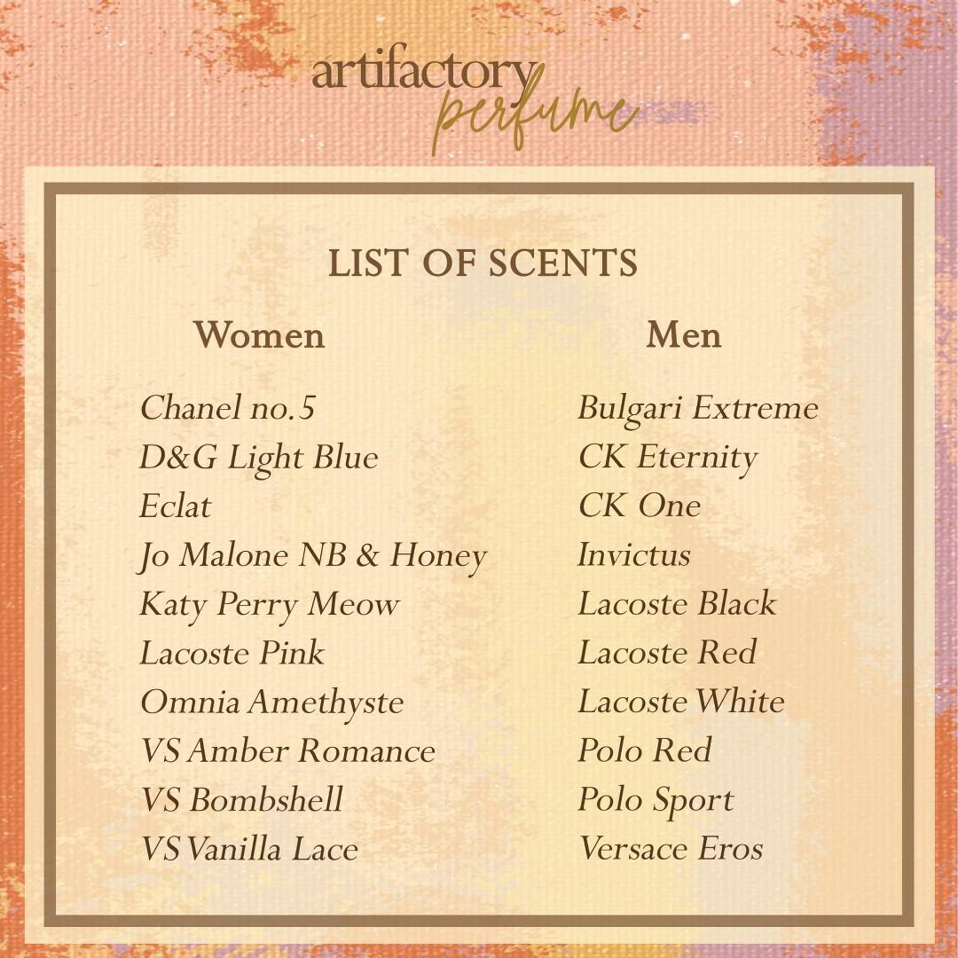 Inspired perfume sales list