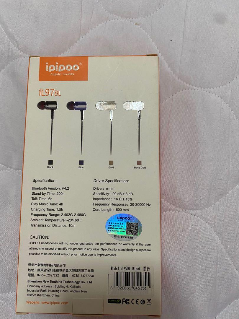 Ipipoo (Category: Earphones) located in Singapore. Submitted by john.m.entienza (Listing ID 1163324541, Image 3). Description: Ipipoo iL97BL Wireless + Sports .