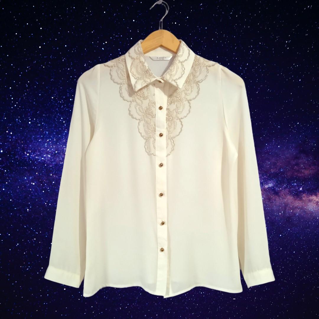 J. studio White shirt flowy long 