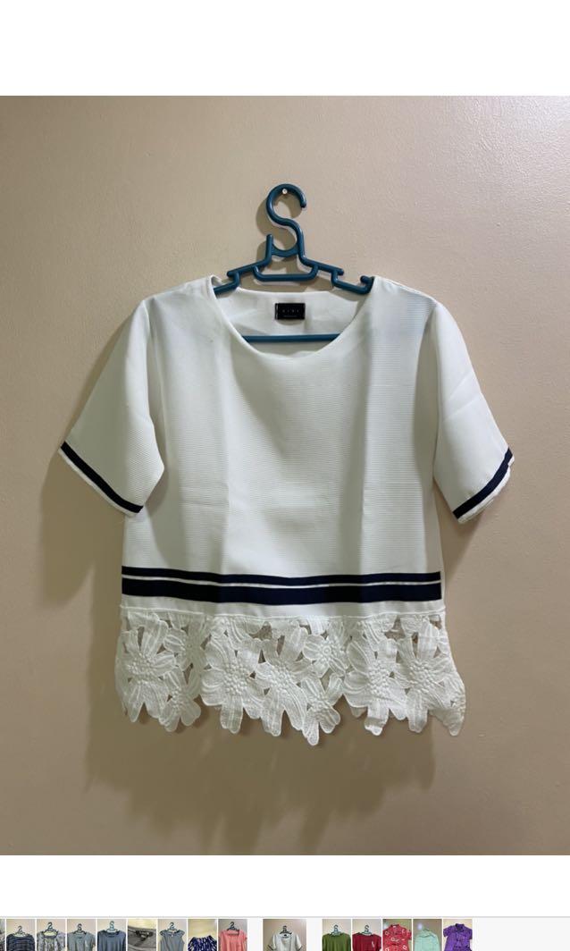Korean floral lace trim top (Category: Blouses) located in Quezon City. Submitted by ordinary.things (Listing ID 1163460210, Image 1). Description: .