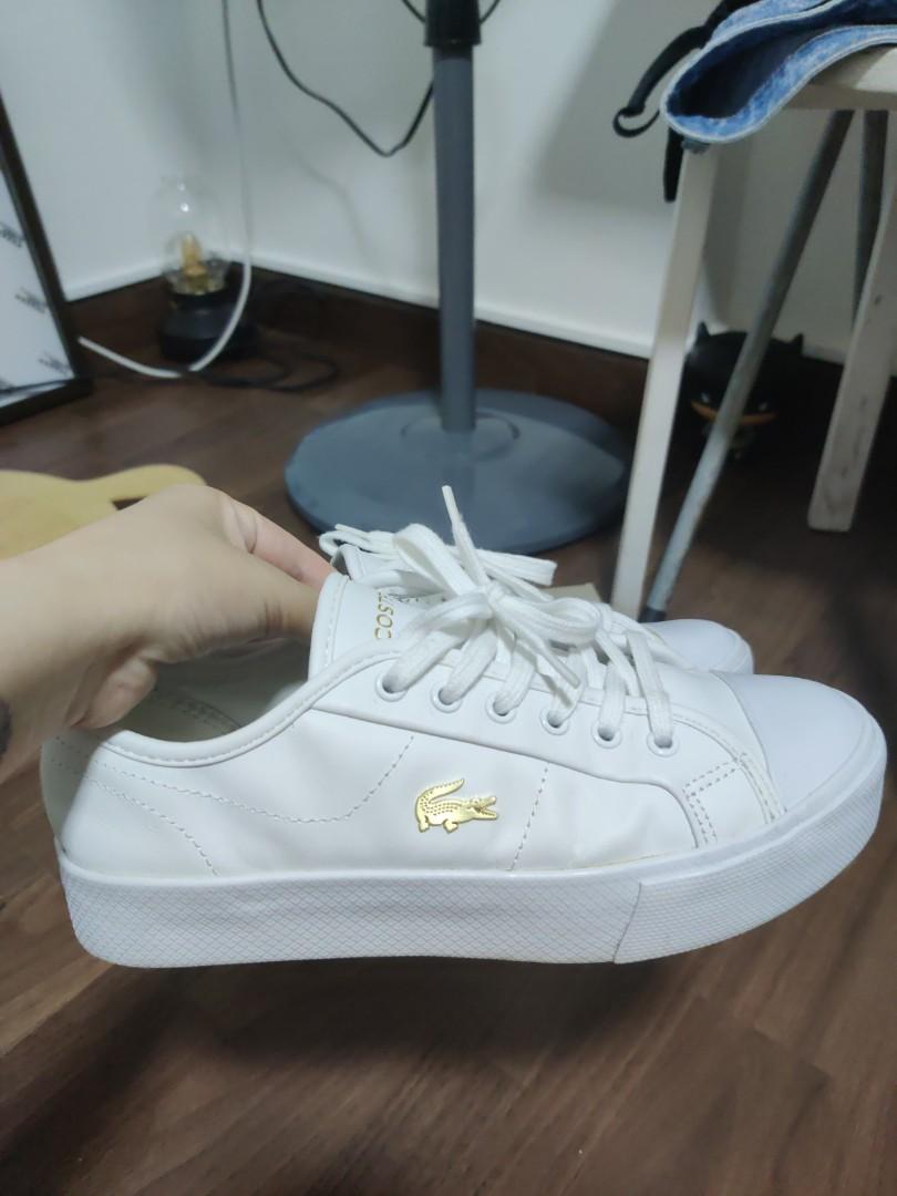 Gold 2024 lacoste shoes