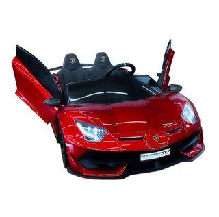 Lamborghini  Aventador SVJ 24V MP3 Drift Edition, Double Seat Original Children's Electric Car (Painted Wine Red)