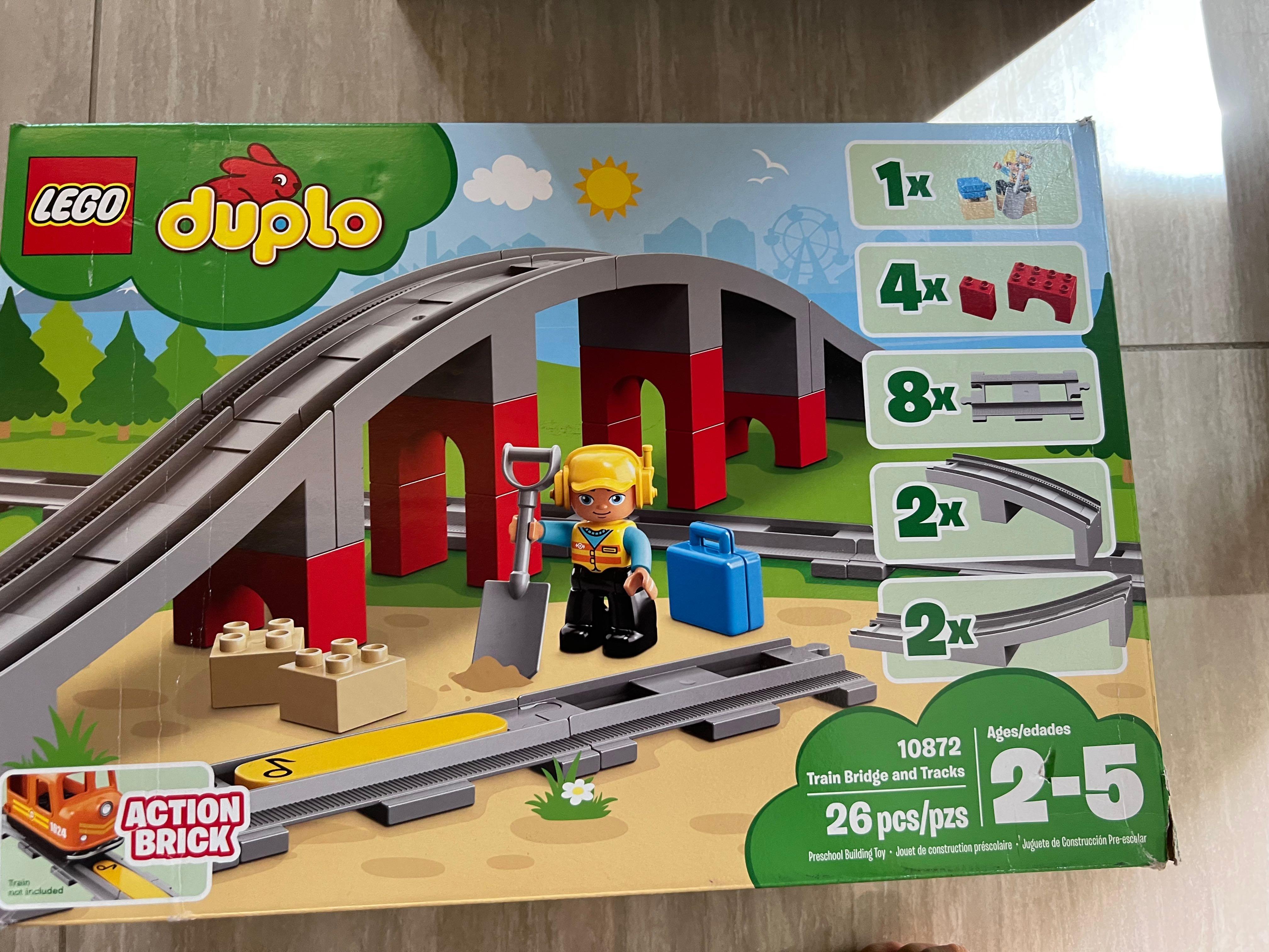 Lego duplo train bridge and hotsell tracks 10872 building blocks