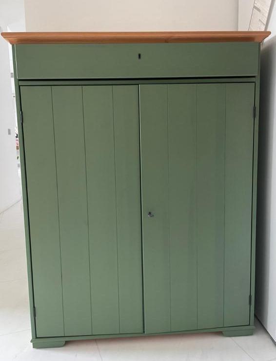 Ikea green store linen cupboard
