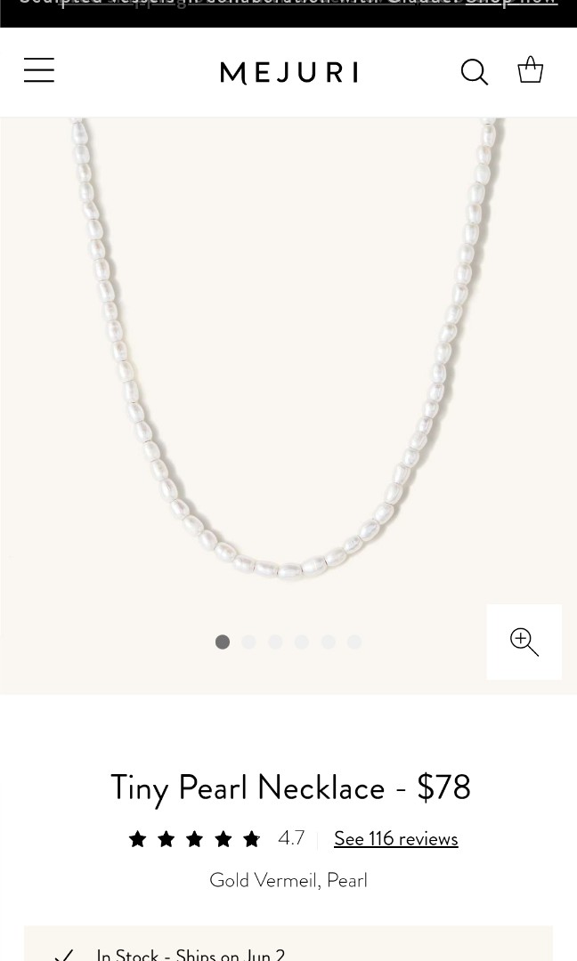 Mejuri tiny pearl necklace deals