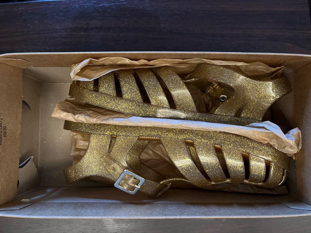 Gold glitter cheap sandals
