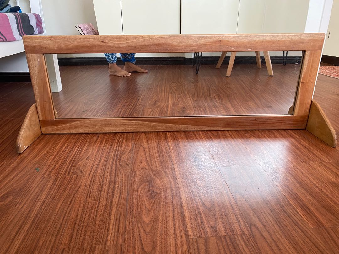 Montessori Floor Mirror Pure Mahogany, Babies & Kids, Baby Nursery ...