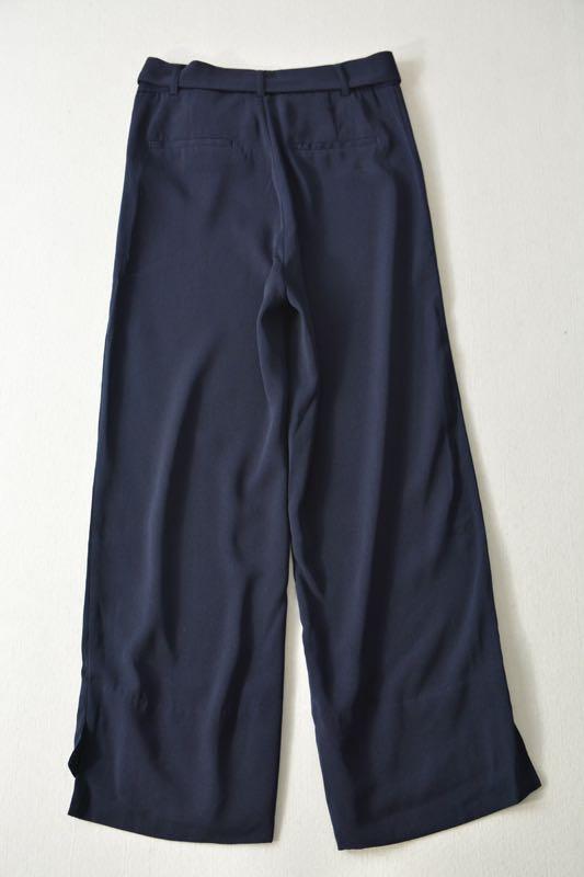 Navy blue flare pants, Women's Fashion, Bottoms, Other Bottoms on Carousell