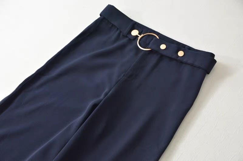 Navy blue flare pants, Women's Fashion, Bottoms, Other Bottoms on Carousell
