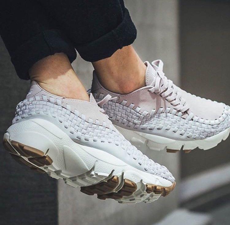 Nike Air Footscape Woven 編織鞋乾燥玫瑰色24cm, 她的時尚, 鞋, 運動