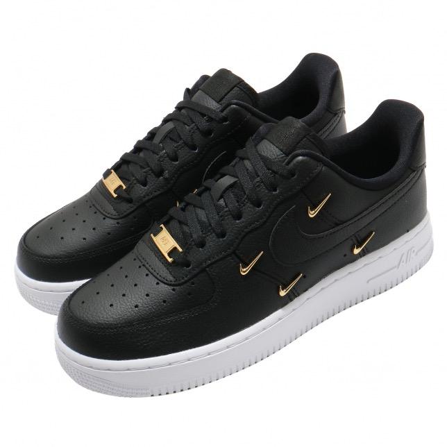 womens nike air force 1 black and gold